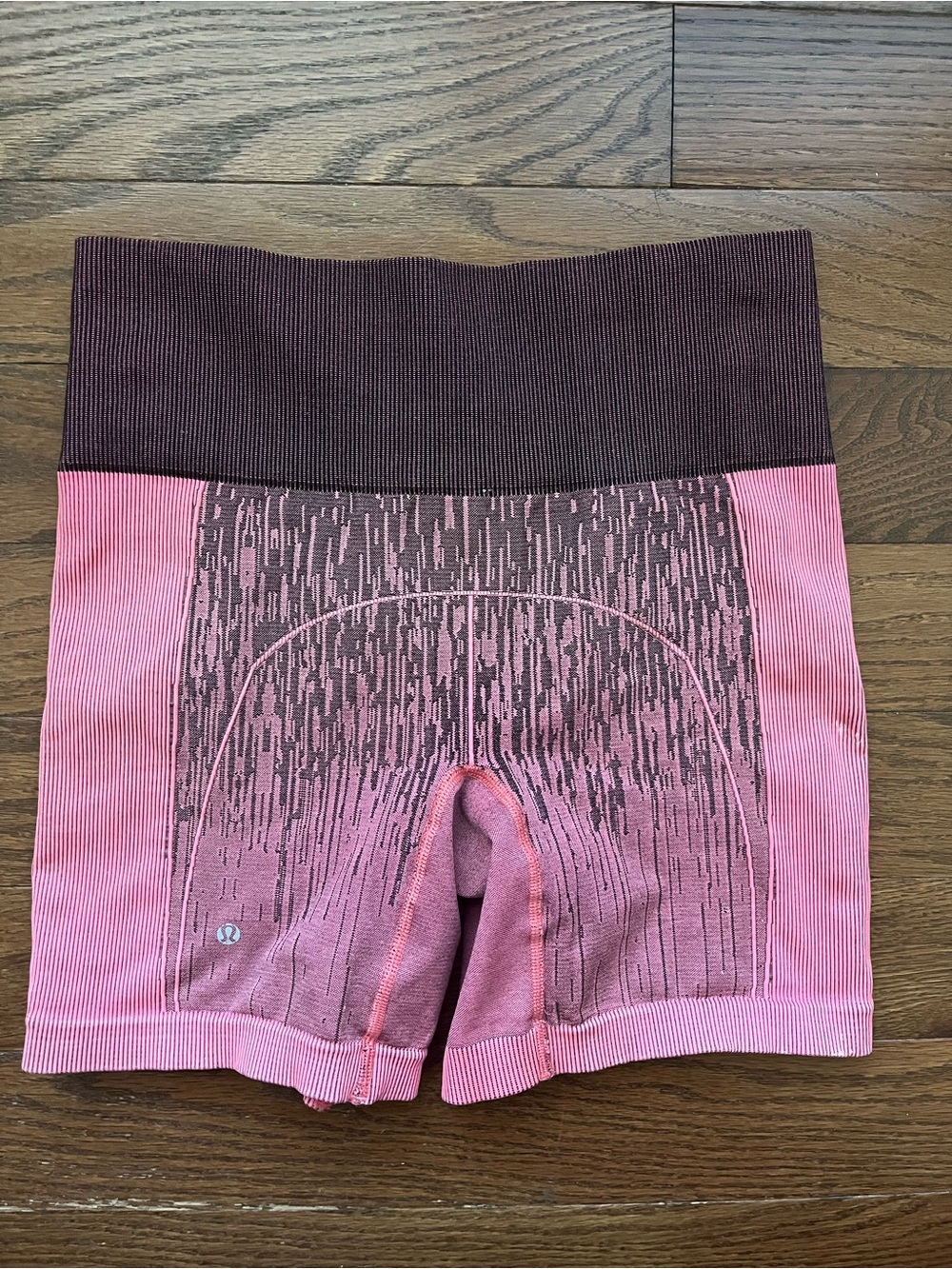 lululemon athletica Pink and Burgundy High-Waist Seamless Athletic Shorts